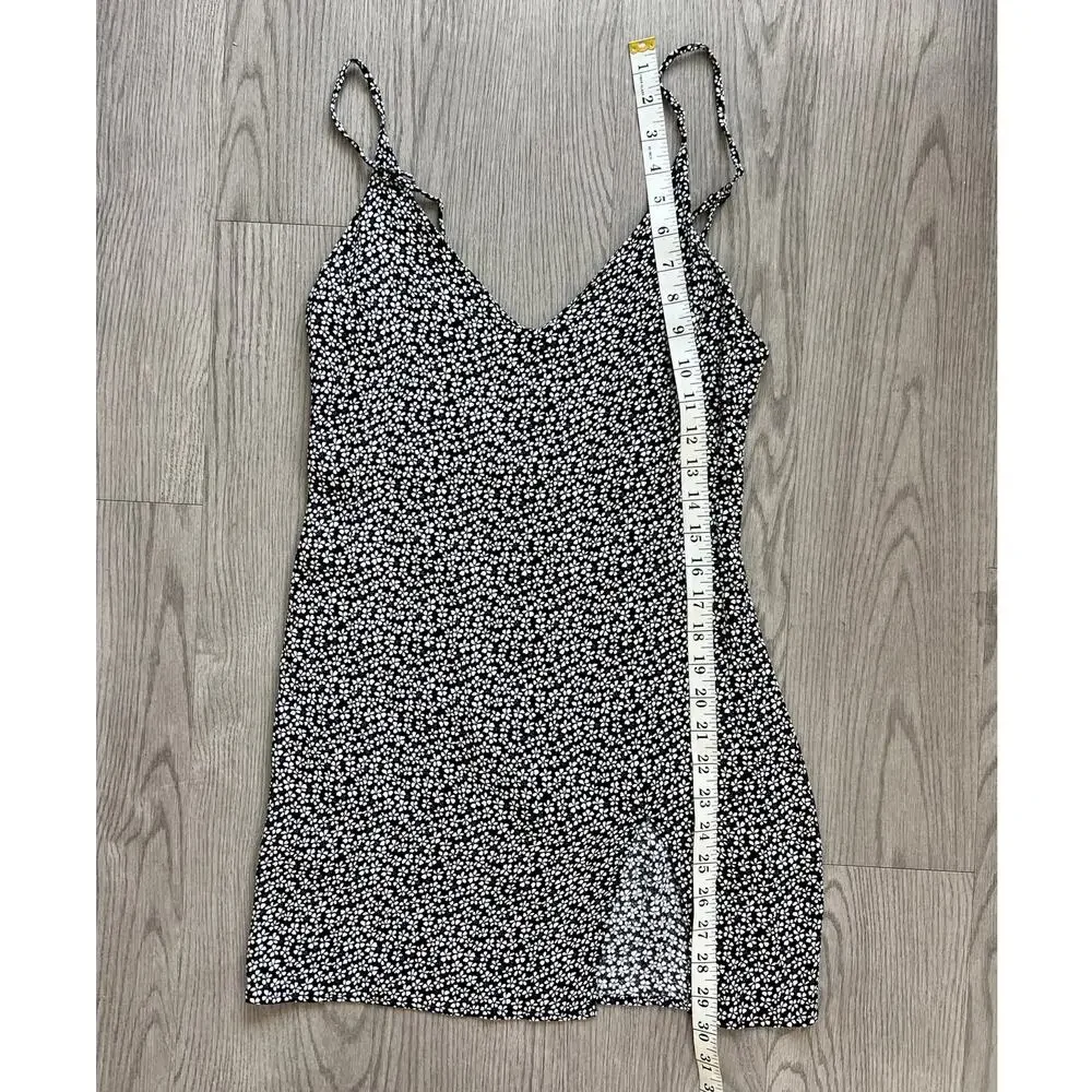 REFORMATION Marlowe Ditsy Floral Print Black & White Mini Dress Slip Dress - Picture 8 of 8